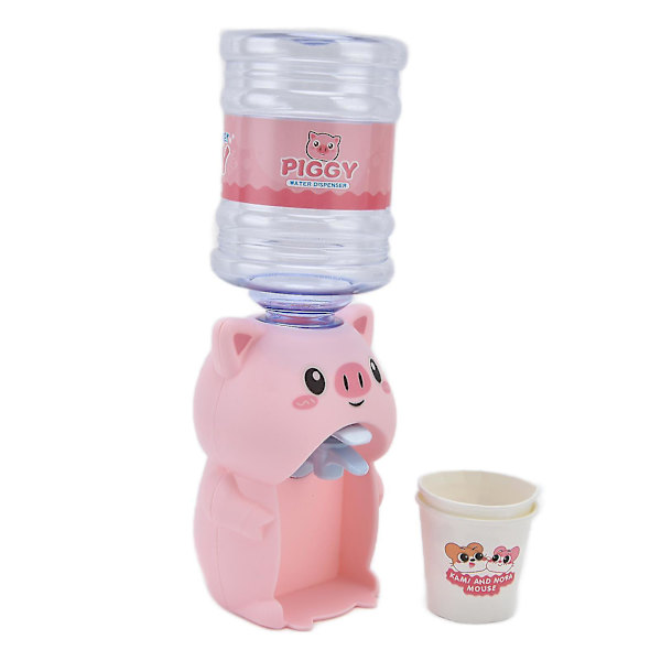 Söt rosa gris mini simuleringsvatten dispenser dryck leksak för barn - dockhus tillbehör
