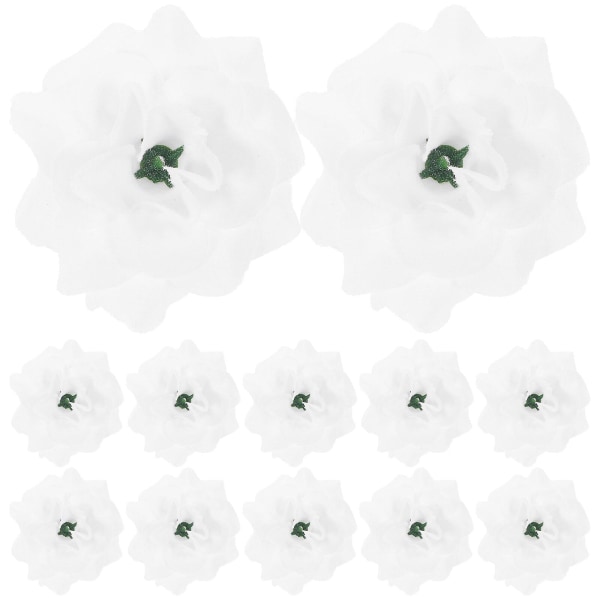 50 Silk Rose Head Hat Clothes Album Decoration (White) White)