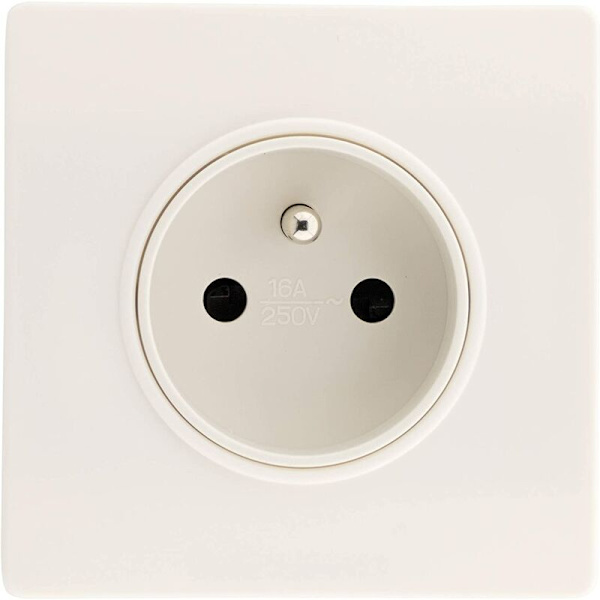 2P+E 16A Bilterminaluttag+Klo Vit