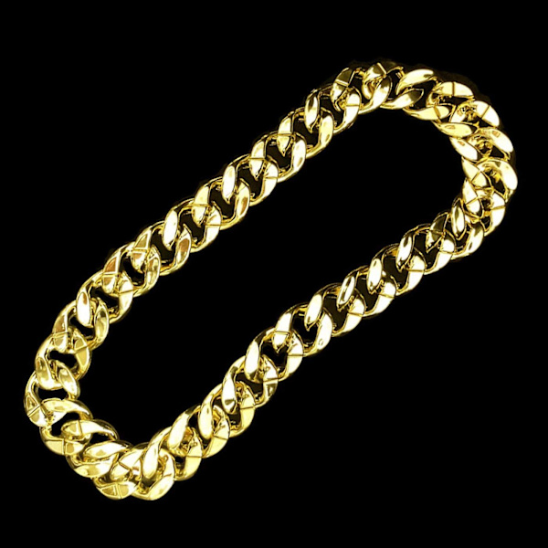 Mænds tykke halskæde, Rapper falsk guld kæde 90'ernes Hip Hop falsk guld halskæde tøj tilbehør (50\"*3.3cm)