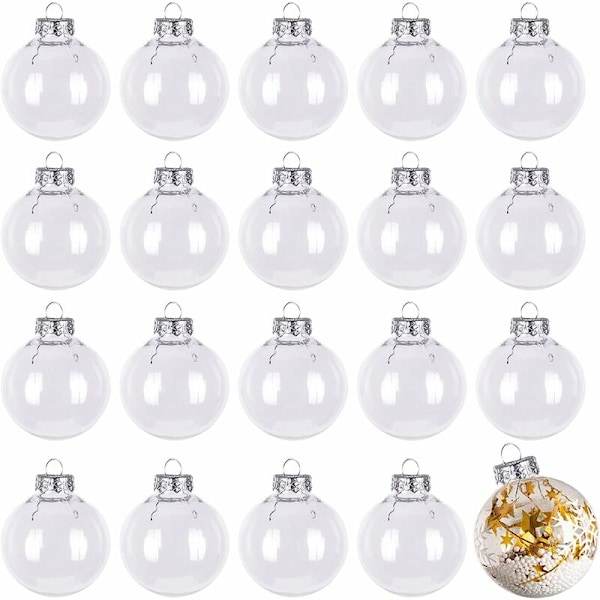 20 STK Julgranskula i plast 6 cm Gördetsjälvjulgranskulor