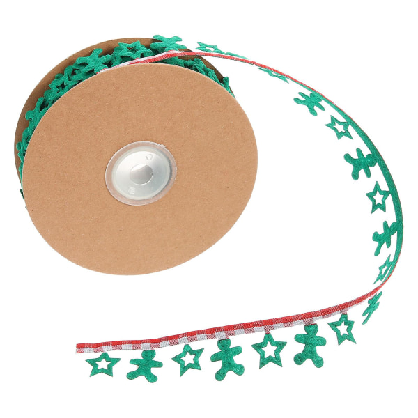 Joulunauharulla Joululahjojen käärenauha tähti piparkakkumieskuvioinen käärenauha (11.00X11.00X3.00CM, vihreä)