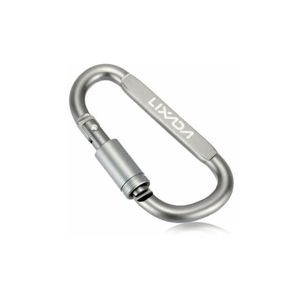 Aluminiumlegering D-ring lås karbinhake, 9-pack, silver