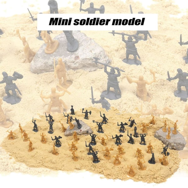 1:72 200/sæt Plastfigurer Legetøj Soldater Mænd Sværdkæmper Action gør-det-selv krigsscene Legetøj Grå