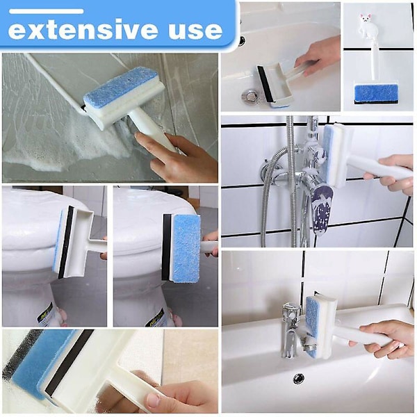 Vindue Rengøring Børste Mikrofiber Squeegee Vindue Skrubber, Professionel Vindue Rengøring Combi Vindue Combi Vindue Skrubber til Badeværelse Gulv/Væg Flise