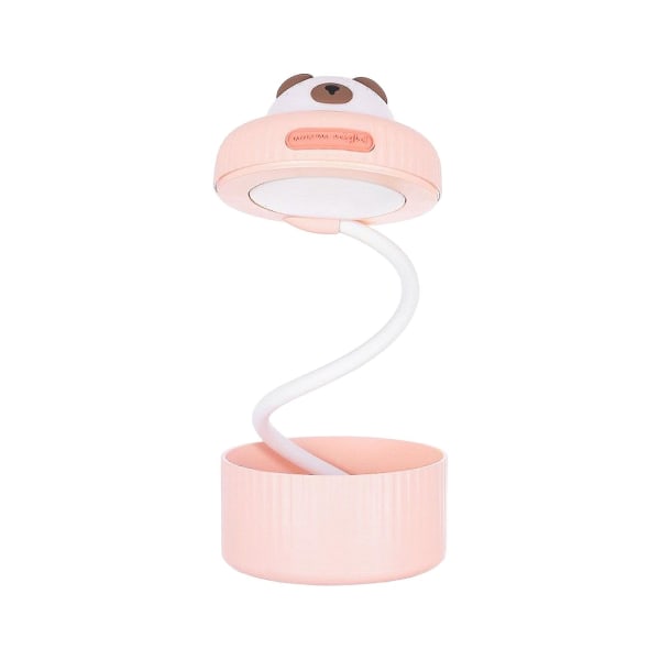 Suloinen kokoontaitettava LED-yövalo, jossa on 3 himmennettävää kirkkaustasoa ja silmiä hoitava toiminto, USB ladattava pöytälamppu lapsille (vaaleanpunainen)