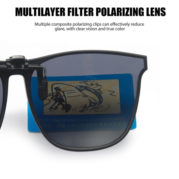 Polariserte Clip-on Flip Up Solbriller Uv400 Linser Reversible Polarised Clip（Mørkegrønn）