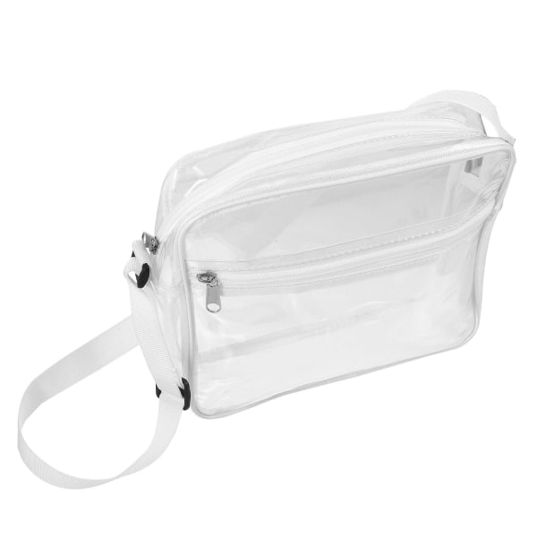 Transparent kosmetisk väska kosmetisk väska dragkedja crossbody necessär förvaringsväska för resekosmetik (25.00X23.00X6.00CM, vit)
