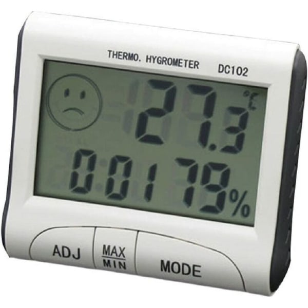 LCD inomhus termometer Mini LCD digital inomhus termometer hygrometer termometer klocka skrivbord väderstation med magnetisk stativ