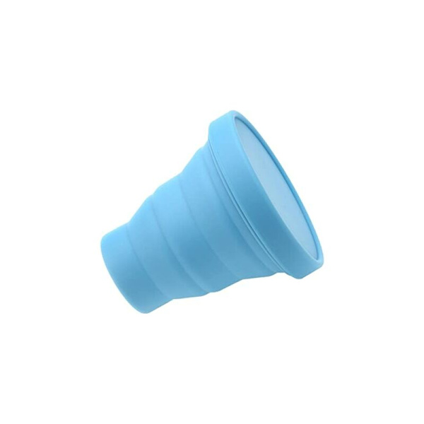 Hopfällbart Silikon Teglas 200ml - Blå - För Resor, Camping