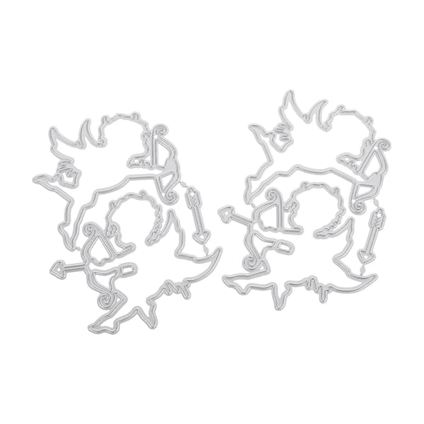 2st Änglavingar Stansform Scrapbook Stencil Stans (0.1X6.5X9.1CM, Silver)