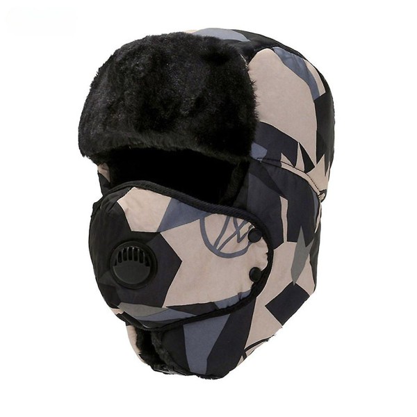 Vinter camouflage bomber hattar dam öronskyddshatt（Khaki）