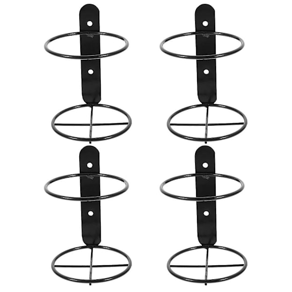 4-pack seinälle kiinnitettävä viiniteline olutpullon näyttöteline yksittäinen pulloteline seinäteline metalliviiniteline (13,50X9,50X9,50CM, musta)