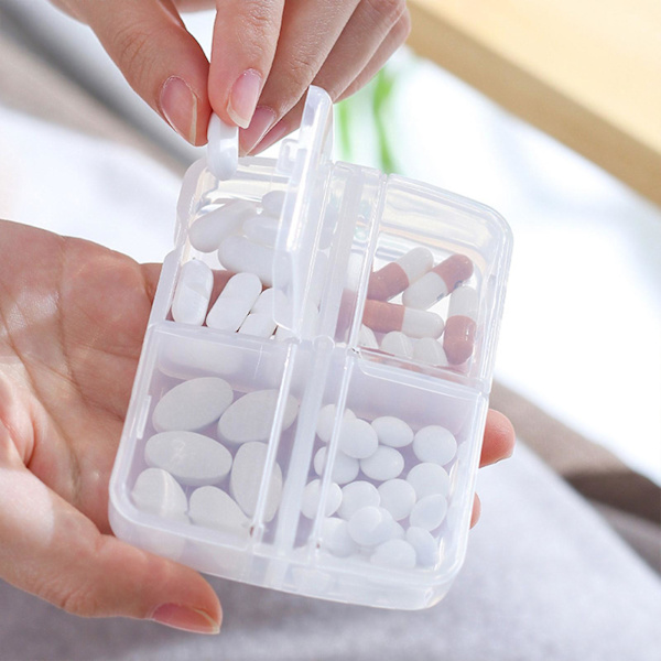 Reseförpackningar för medicin, BPA-fria pillerbehållare för piller, örhängen, ringar och halsband