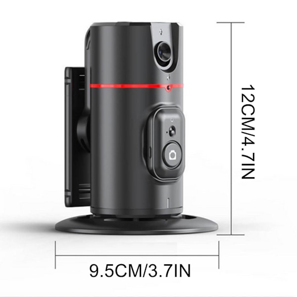 Ny mobiltelefon följer kamera Pan/Tilt Desktop Live Panoramic Follow Camera Stand med 360 graders rotation Smart Stand（Svart）