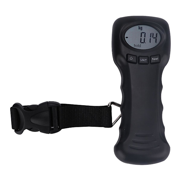 Elektronisk balans digital fiskevåg bagagevåg utan batteri (svart) (19X8 cm, svart)