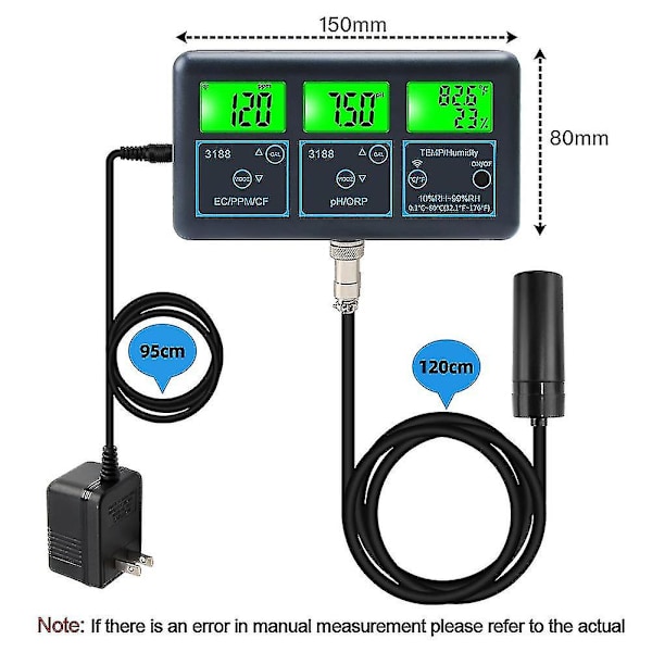 Wifi Tuya Smart Monitor Fisk Tank Akvarium Pool Online Vattenmätare Ph Orp Ppm Fuktighetstestare Eu Pl