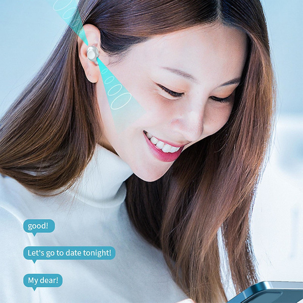 LED-skärm Ström Trådlös Bluetooth-headset Mini Flip Cover Design-border Dubbla In-ear Bluetooth-headset 20240587（Vit）