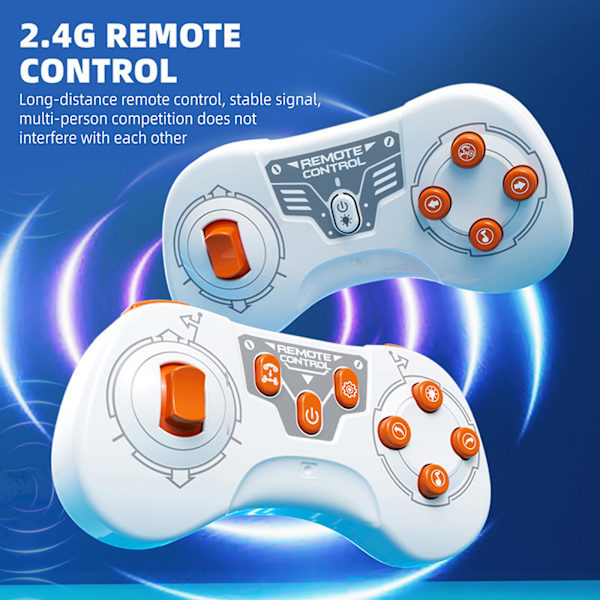 Gestus RC Bil, 2.4GHz 4WD Gestus Sensing RC Stunt Bil Legetøj, Dobbeltsidet 360 Rullende（Hvid）