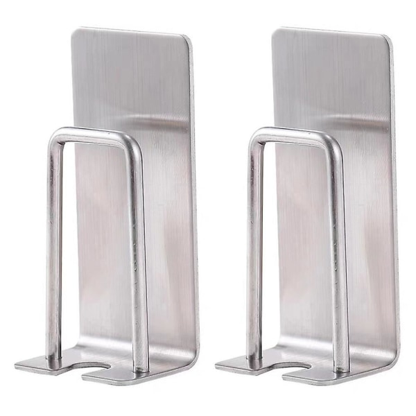 2-pack väggmonterad tandborsthållare i rostfritt stål förvaringsbox för tandborstmugg (8,2X4 cm, silver)