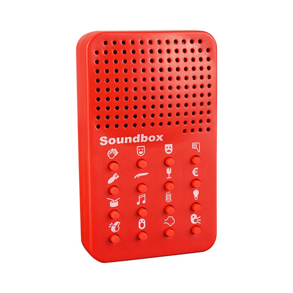 Klassisk röd ljudmaskin Uppsluppen nyhet Prank Portable 16 effekter brus