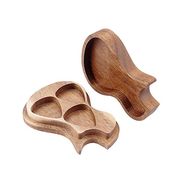 Handgjord gitarrplocklåda i trä som present till gitarrister och musikälskare (ljusbrun) (10,2 x 7,2 cm, ljusbrun)