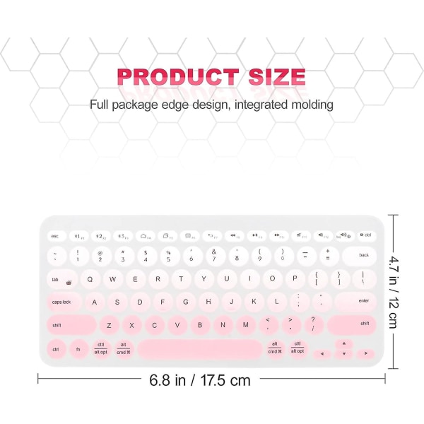 1 X Silikone Cover Til Logitech K380 Pink Keyboard Beskyttende Film Til K380 Keyboard