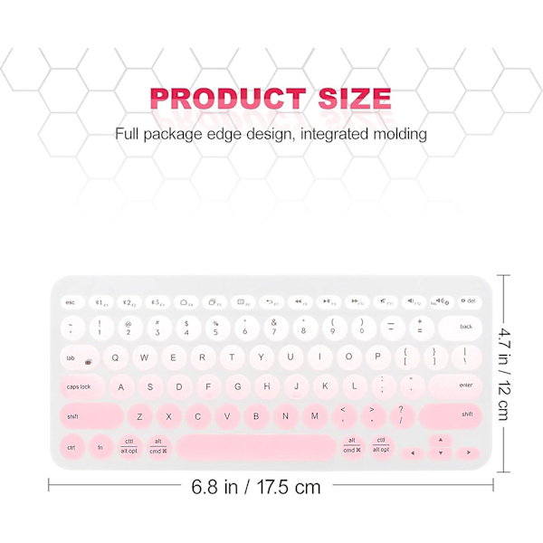 1 X Silikonfodral för Logitech K380 Rosa tangentbordsskyddsfilm för K380 tangentbord