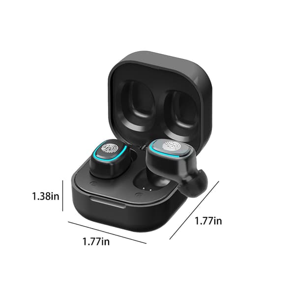 5.0 Bluetooth Mini Trådlöst Bluetooth-headset, Binaural HD-samtal, Låg strömförbrukning, Intelligent brusreducering, Strömindikator（Svart）