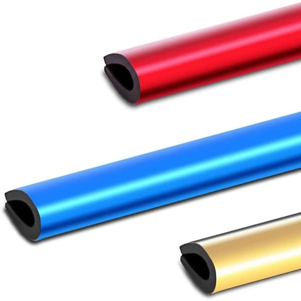 10 st 19 cm U-formad kromlist för bilstyling i PVC (blå)
