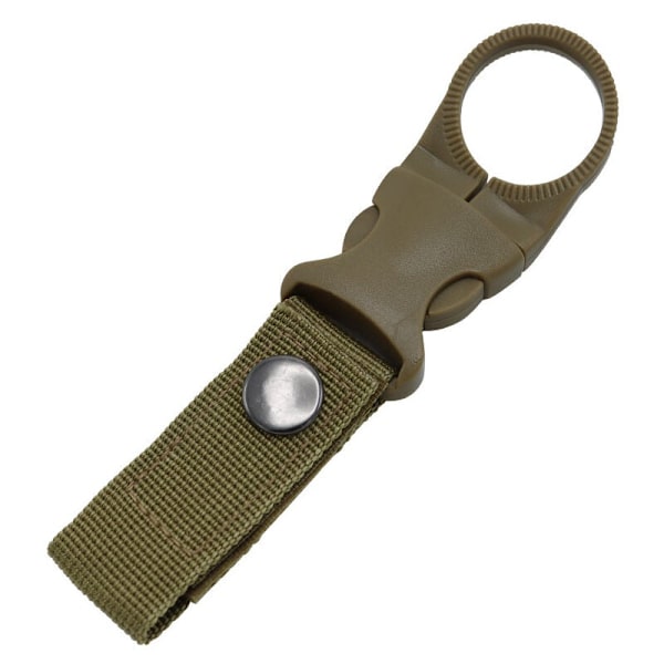 Nytt utomhus camping vandring multifunktionell taktisk nylon rem karbinhake spänne flaska flaska hängande bälte klämma verktyg 1 st (khaki färg)