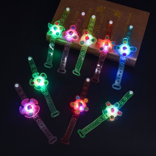 25 st LED-ljus upp fidget spinner-armband festliga presenter för barn 4-8 8-12, glöd i mörkret festtillbehör, födelsedagspresenter