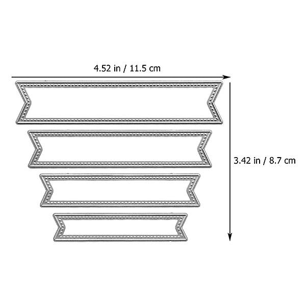 4 st metallpräglingsstenciler stansade präglingsstenciler (8,7 x 11,5 cm, silver)