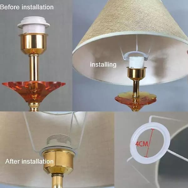 Bordlampe Skjerm Tilbehør E27 Nedre Diameter 30cm Gul（Kremgul）