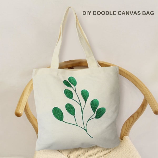 Kangaskynäpussi Tote-laukkusetti, diy-askartelu tyhjät meikkipussit（Beige）