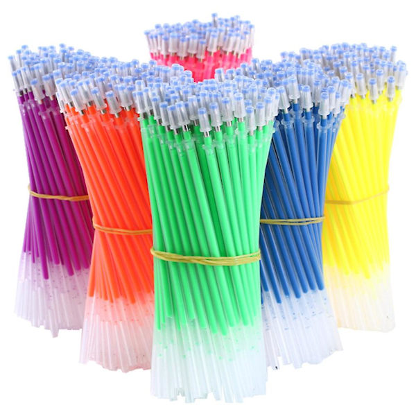 50 pakker med gelpenrefill, farvepenrefill, studenterartikler og kontorartikler (12,9X0,3CM, tilfældig farve 1)