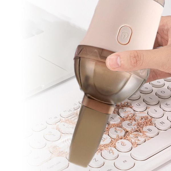 Mini Handheld Desktop Vacuum Cleaner Trådlös Handheld Student Office Bärbar Bil Vacuum Cleaner（Beige）
