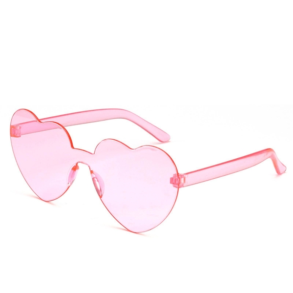 12 STK Hjerteformede solbriller Kantløse hjertebriller klare fargerike morsomme solbriller for kvinners utdrikningslag (blå)
