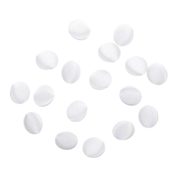 15 smokkinappia Morsiusnapit Kankaan käärityt metallinapit (valkoinen) (1,00 x 1,00 x 0,60 cm, valkoinen)