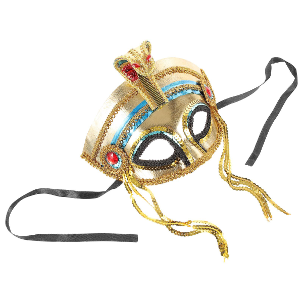 Halloween-naamio Egyptin tyyliin puolikasvoinen naisten naamio Cosplay-rekvisiitta Halloween-juhlatarvikkeet (38X21 cm, kuten kuvassa 2)