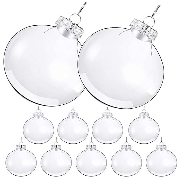 12 transparenta julgranskulor tomma DIY-kulor julgransprylar (8.00X8.00X4.00CM, Bild 1)