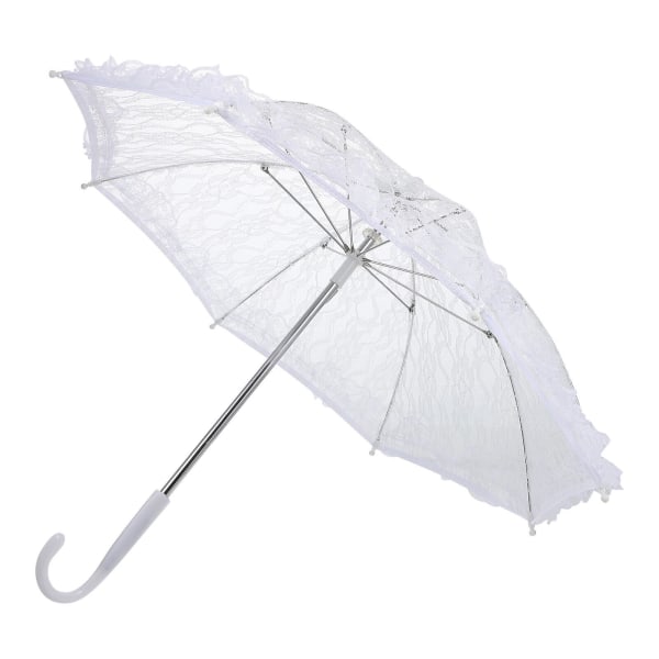 1 retropitsinen sateenvarjo lavaesitys rekvisiitta häät morsiamen sateenvarjo (50X50X41CM, valkoinen)