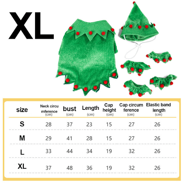 Husdjurskläder Set för Julhelg Kläder för Hund och Katt (XL)