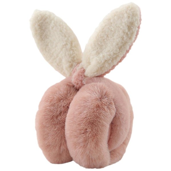Vinteröronmuffar varma öronmuffar tecknad plysch öronmuffar plysch öronmuffar utomhus öronmuffar rosa)