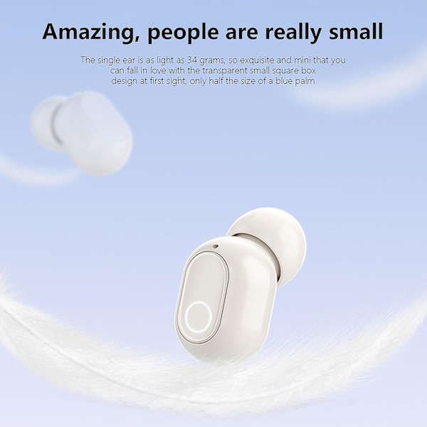 Trådlösa öronsnäckor Bluetooth 5.3-hörlurar med digital LED-intelligensdisplay, inbyggt mikrofonheadset för träning, spel, löpning 20240392（Svart）