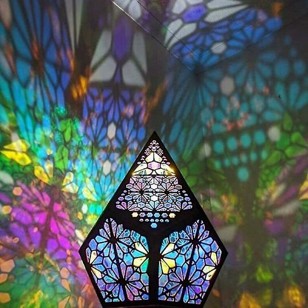 Bohemian Light - Tähtipuinen lamppu, LED-värikkäät timanttivalot sisustus, boheemi hääkoristelu