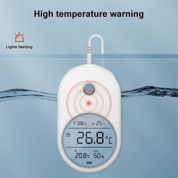 Full Aquarium Termometer, Hög Precision 3 i 1 Reptil Fisk Akvarium Digital Hygrometer Termometer