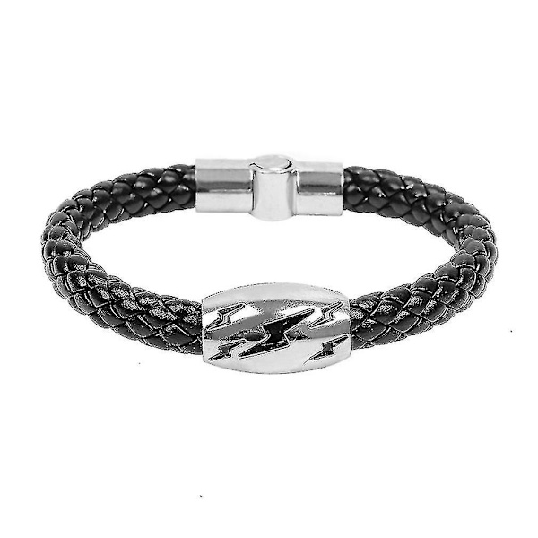 Ormhudsvävd läderarmband med titanstålflashmönster