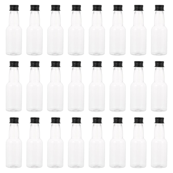 25 STK Plastoppbevaringsflasker Små drikkeflasker Melkebeholdere Vinflasker (11.00X3.60X3.60CM, svart-25 STK)