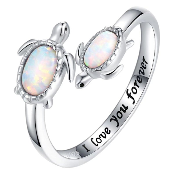 Äitienpäivälahja I Love You Forever Turtle Ring